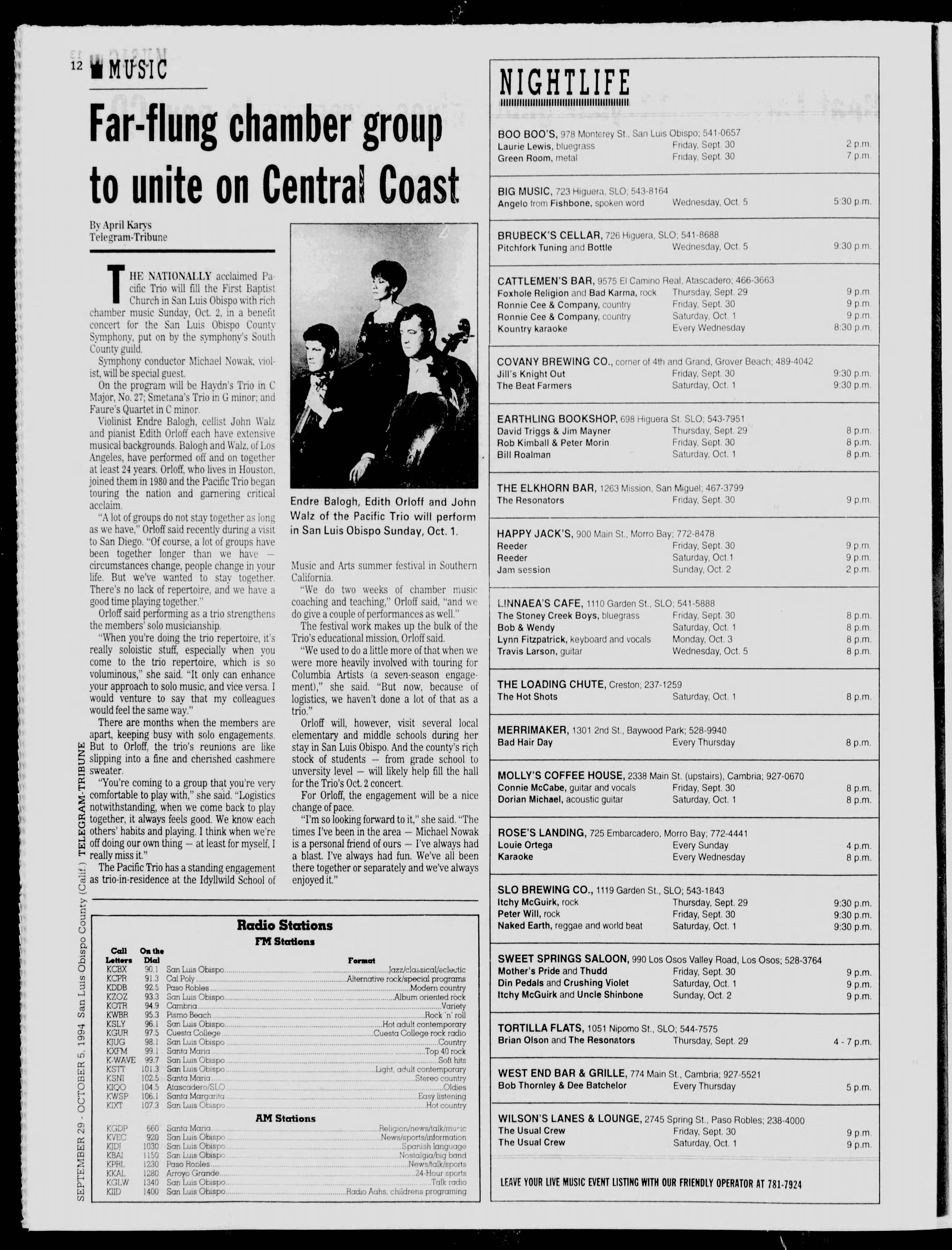 The Tribune clipping - Sep 29, 1994 p. 40 - Uncle Shinbone archive media